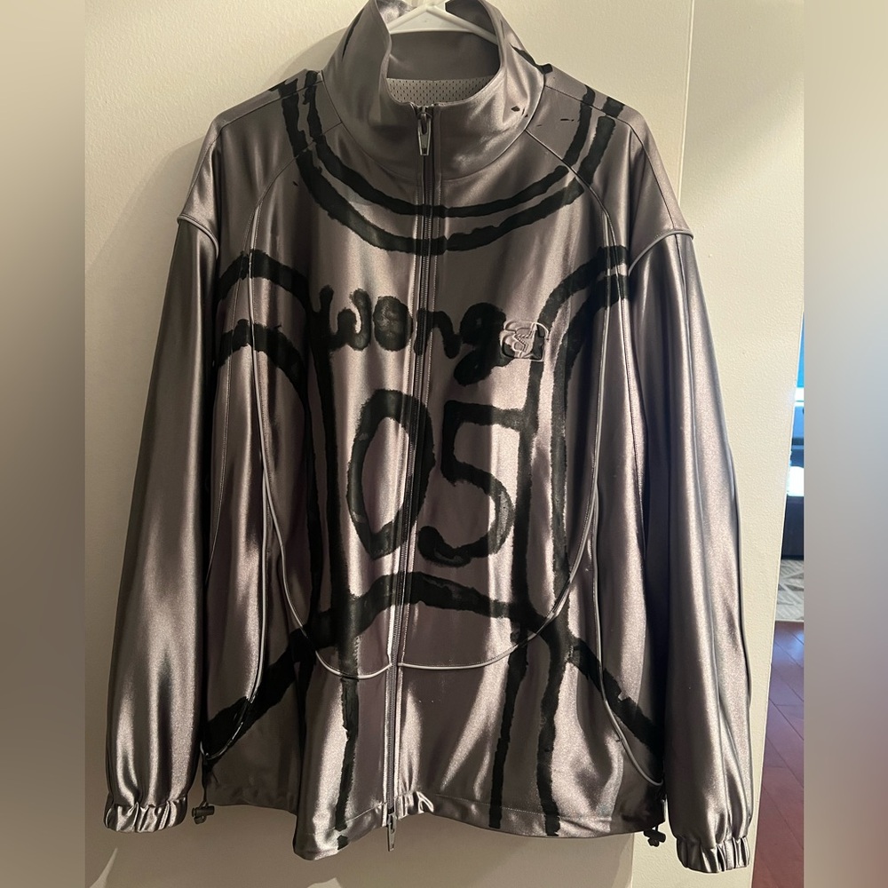 Alexander Wang Metallic Silver Bomber Jacket